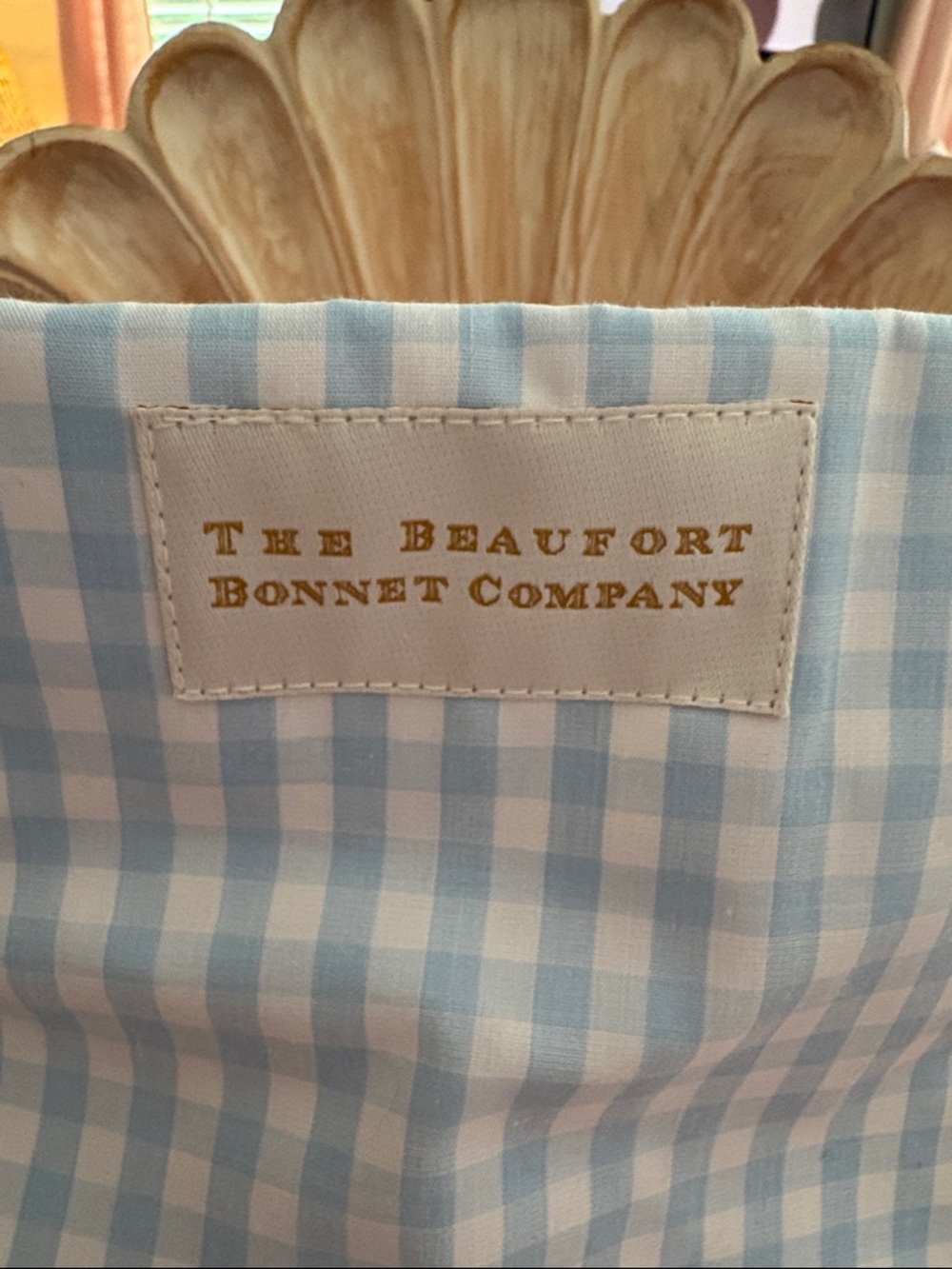 The Beaufort Bonnet Company Light Blue Gingham Tote with Red Straps - Picture 11 of 11